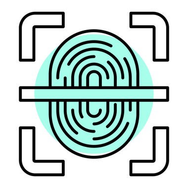 parmak izi vektör simgesi. düz biçim illüstrasyonu. 