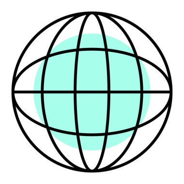 Dünya ikonu. Beyaz arkaplanda izole edilmiş web tasarımı için dünya gezegen vektör simgelerinin basit çizimi