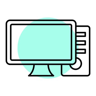 bilgisayar monitörü ikon vektör illüstrasyonu