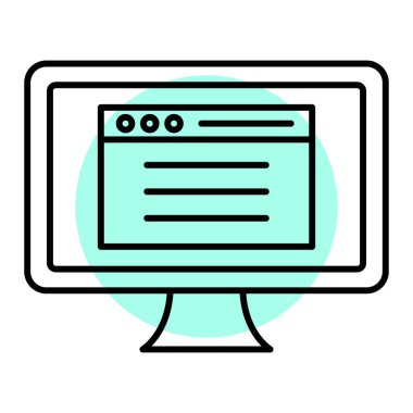 bilgisayar monitörü ikon vektör illüstrasyonu