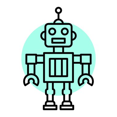 robot ikon vektör illüstrasyonu