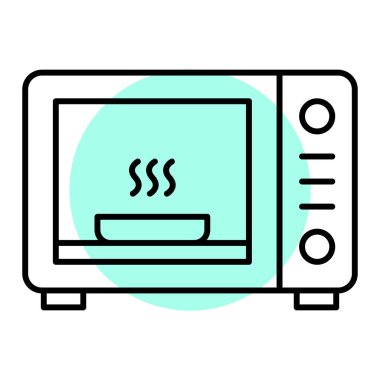 mikrodalga fırın ikonu vektörü. İnce çizgi işareti. izole edilmiş sınır sembolü çizimi