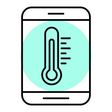 Termometre simge vektör resimli cep telefonu