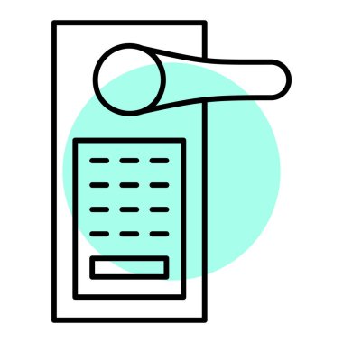 akıllı kapı kilidi basit simge, vektör illüstrasyonu