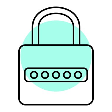 Asma kilit. Web simgesi basit illüstrasyon