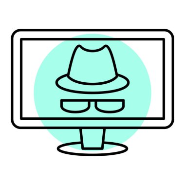 Casus vektör illüstrasyon tasarımı ile bilgisayar monitörü