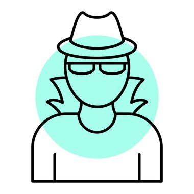 Şapkalı adam, casus vektör çizimi