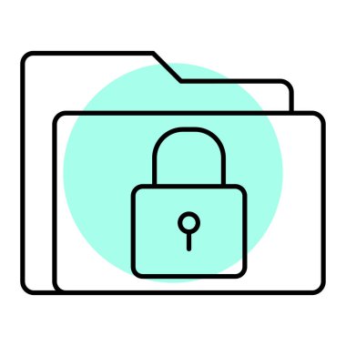 Dizin ikonu vektör illüstrasyonunda asma kilit