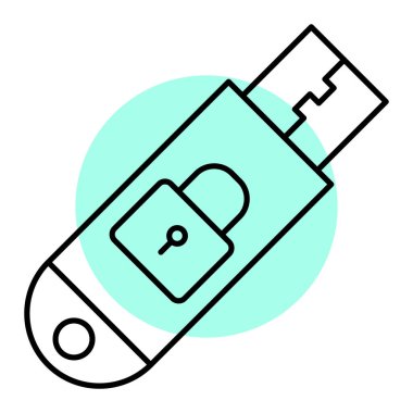 USB flash disk simgesi. vektör illüstrasyonu