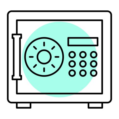 Güvenli ikon. Beyaz arkaplanda izole edilmiş web tasarımı için banka atm vektör simgeleri