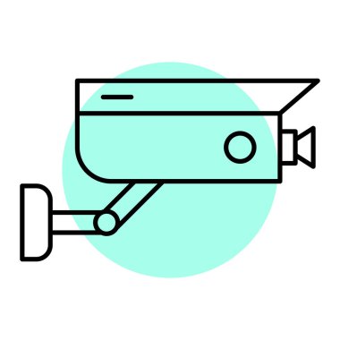 Kapalı devre kamera simgesi. düz tasarım biçimi