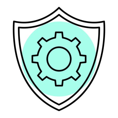 Çerçeve vektör illüstrasyon grafik tasarımı içinde bir asma kilit ile kalkan