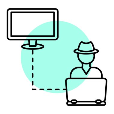 hacker, web simgesi basit illüstrasyon