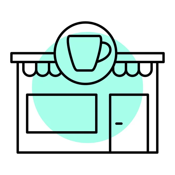 Icono Compras Esquema Ilustración Iconos Vectoriales Cafetería Para Web — Vector de stock