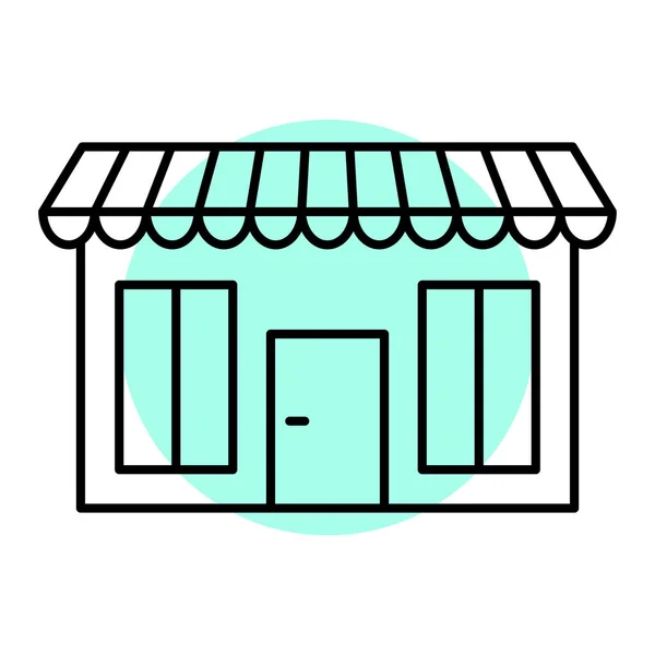 Store Shop Icon Outline Illustration Shopping Cart Vector Icons Web — Stock Vector