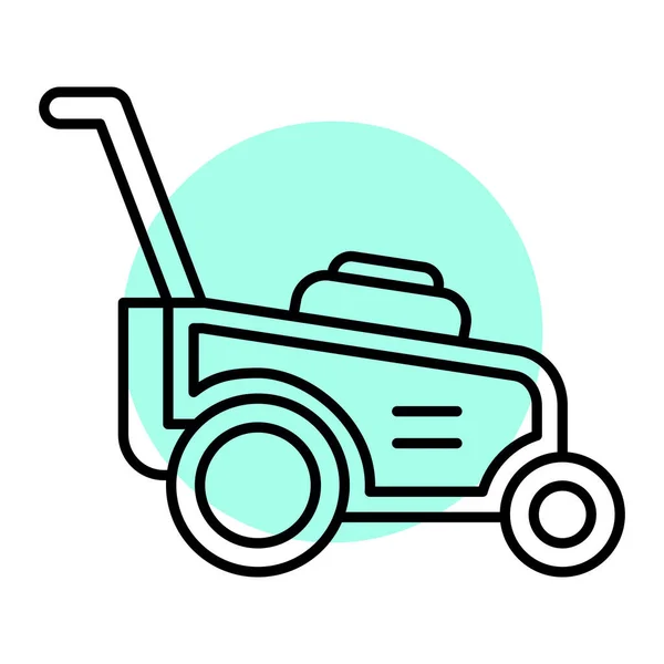 トラクター アイコン ベクトル 庭師の芝刈り機のサイン 孤立した輪郭記号図 — ストックベクタ