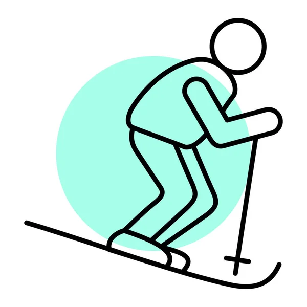 Skifahrer Ski Sport Ikone Vektor Illustration Design — Stockvektor