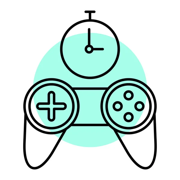 Joystick Com Gamepad Design Ilustração Vetor Ícone Mão — Vetor de Stock