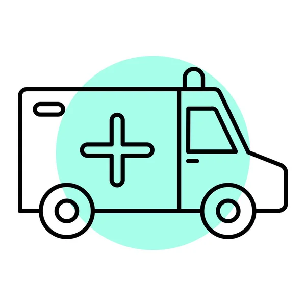 Ambulancia Vector Delgada Línea Icono — Vector de stock