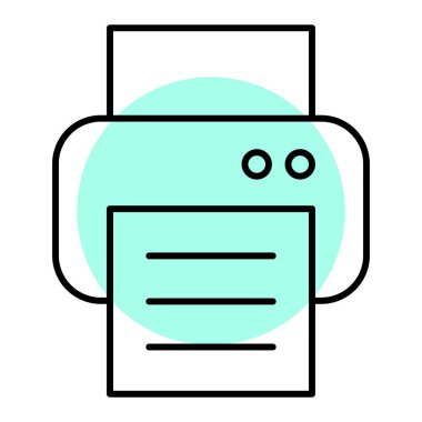 Yazıcı simgesi vektör illüstrasyonu