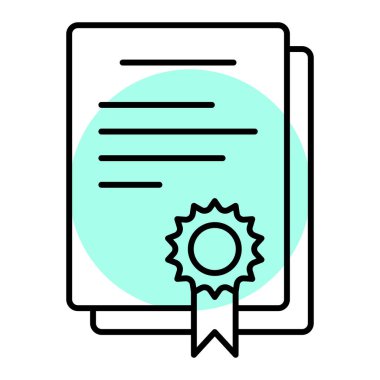Sertifika. Web simgesi basit illüstrasyon