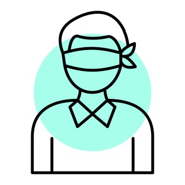 Şapkalı kadın, dış hatlı, çizgi simgesi vektörü