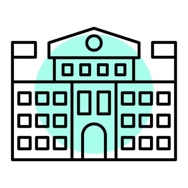 Üniversite binası. Basit resimleme