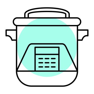 Tencere ikonu. Web için mutfak vektör simgelerinin özet çizimi