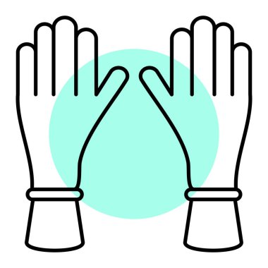 Eldiven ikonu. Web için eldiven vektör simgelerinin özet çizimi