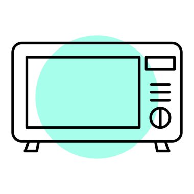 Elektronik televizyon ikonu. Web için mikrodalga fırın vektör simgelerinin özeti