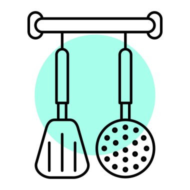 Mutfak aletleri simgesi vektör illüstrasyon grafik tasarımı