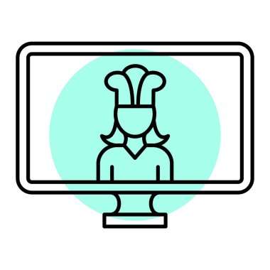 Şapka ikonlu şef. vektör illüstrasyonu