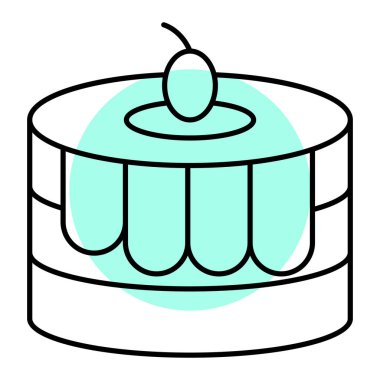 Kek. Web simgesi basit illüstrasyon