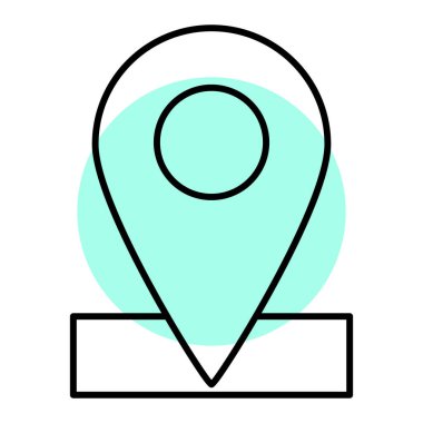 Harita iğne simgesi. konum belirleyici sembol. düz tasarım biçimi.