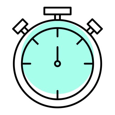 Kronometre simgesi. ana hatlı kronometre vektör resimleme sembolü