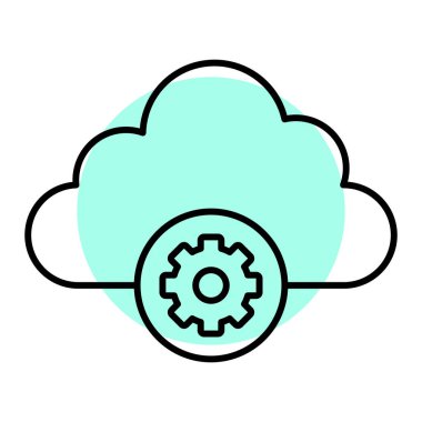 Bulut hesaplama teknolojisi ikon vektör çizimi tasarımı