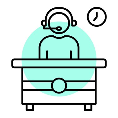 Müşteri servis simgesi vektör illüstrasyonu