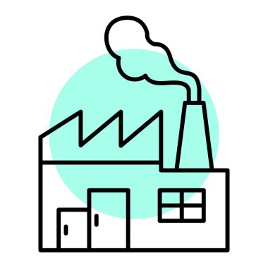 Fabrika binası ikon vektör çizimi tasarımı