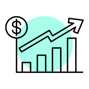 finansal büyüme grafik vektörü çizimi