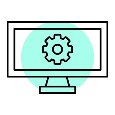 bilgisayar monitörü ikon vektör illüstrasyon tasarımı