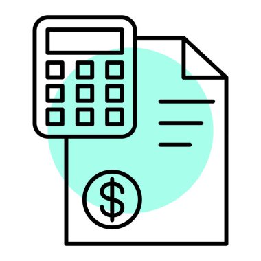 Belge parası ve dolar vektör simgesine sahip hesap makinesi 