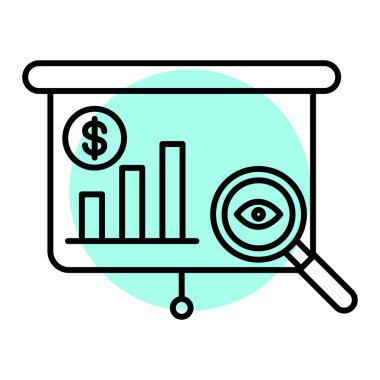 finansal analiz vektörü düz simge