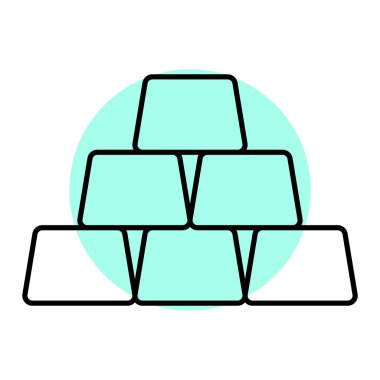 Tek altın çubuk simgesinin vektör illüstrasyonu