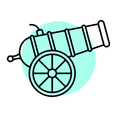 Bir ortaçağ top simgesinin vektör çizimi