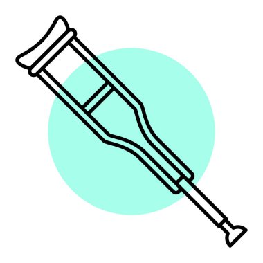 Tıbbi şırınga ikonu. Web için koltuk değnekleri vektör simgelerinin özet çizimi