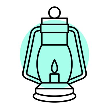 fener simgesi. Web için mum vektör simgelerinin özet çizimi