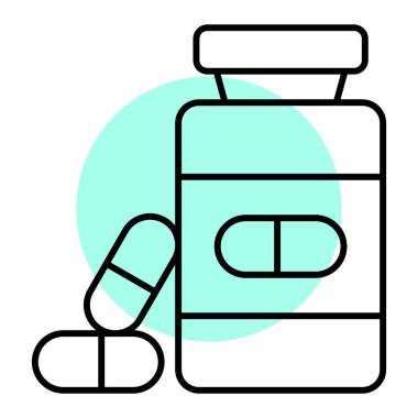 ilaç hapları, kapsül, hap, vektör illüstrasyonu