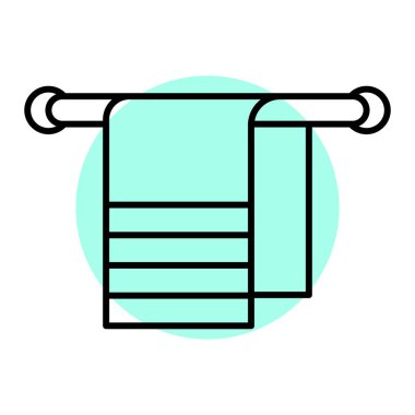 Havlu simgesi. Havluların tasviri vektör ve doldurma biçimi.