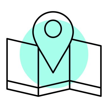 Harita iğne simgesi. konum belirleyici sembol. düz dizayn. vektör illüstrasyonu