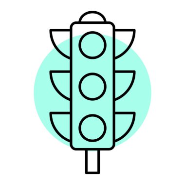 Trafik ışığı simgesi, vektör illüstrasyonu